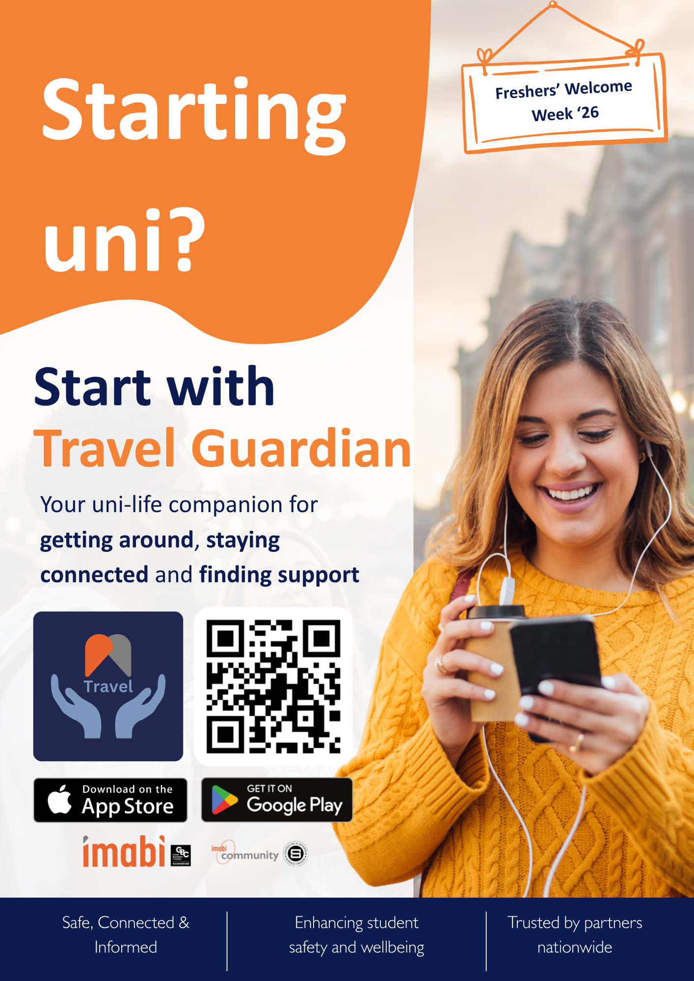Starting uni? — Travel Guardian Freshers' Welcome Week poster