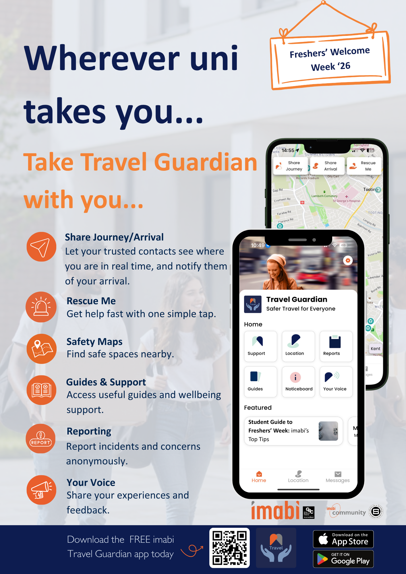 Wherever uni takes you… — Travel Guardian Freshers' Welcome Week poster