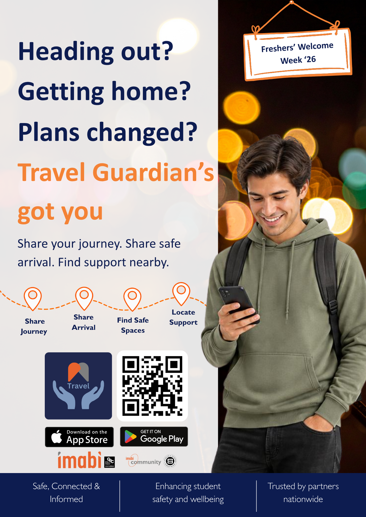Heading out? — Travel Guardian Freshers' Welcome Week poster