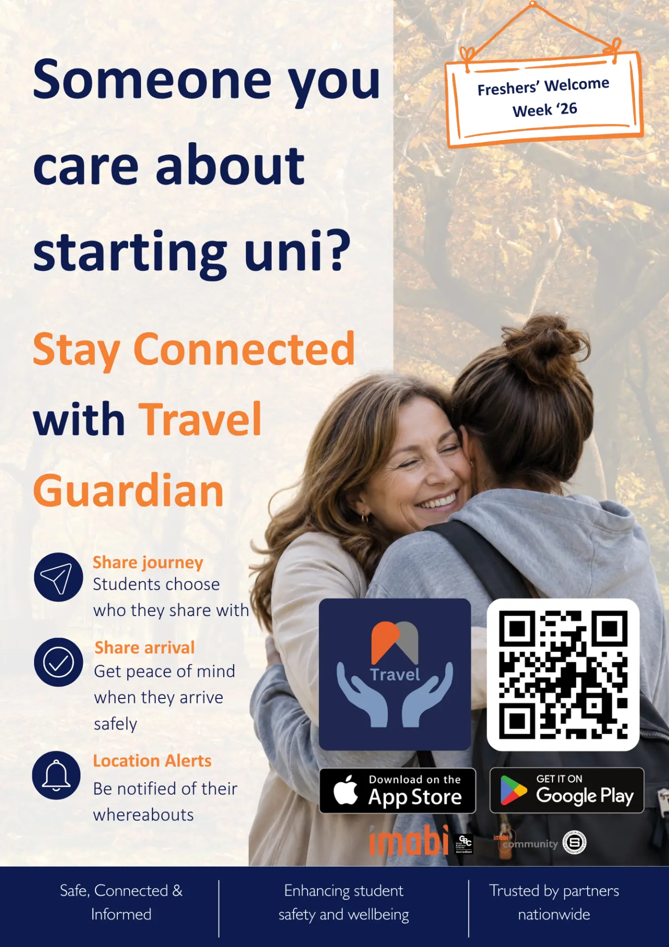 Someone you care about starting uni? — Travel Guardian Freshers' Welcome Week poster